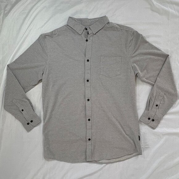 NWT Kenneth Cole New York Men's XL Grey Long Sleeve Button Down Knit - Picture 1 of 10